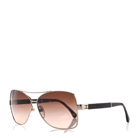 Chanel Lambskin Quilted CC Pilot Sunglasses 4196